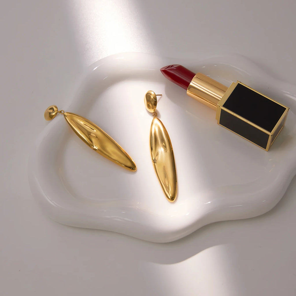 Hammer Shaped Droplet Irregular Geometric Earring