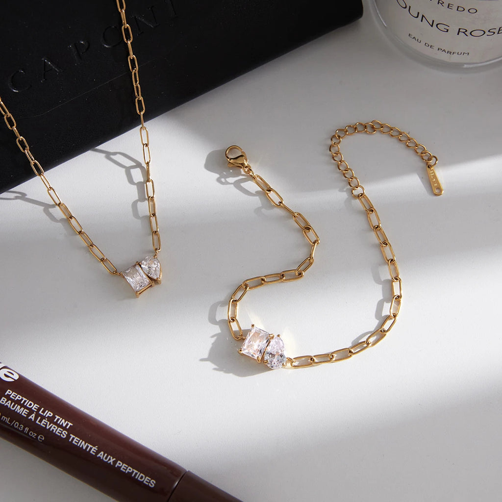 White Zircon Chain Bracelet