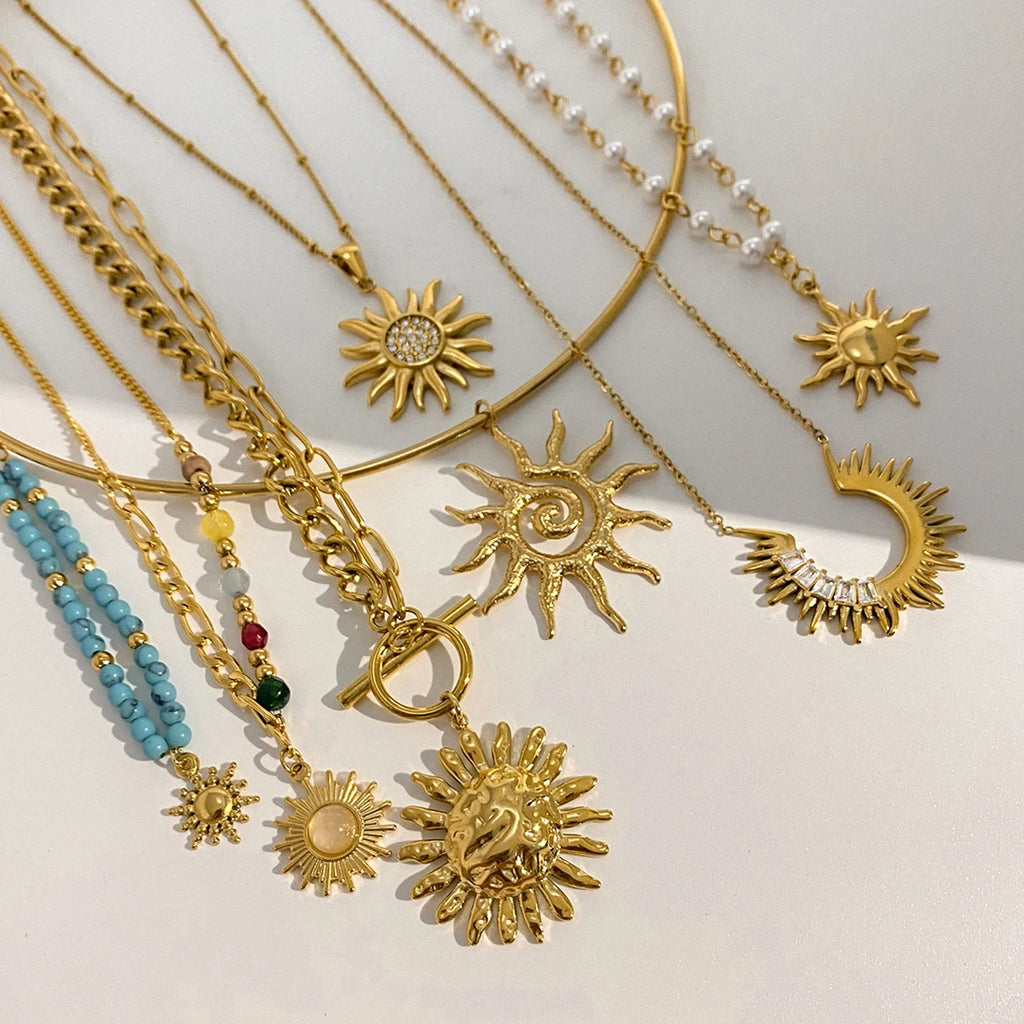 Dainty Sunburst Necklace Sunshine