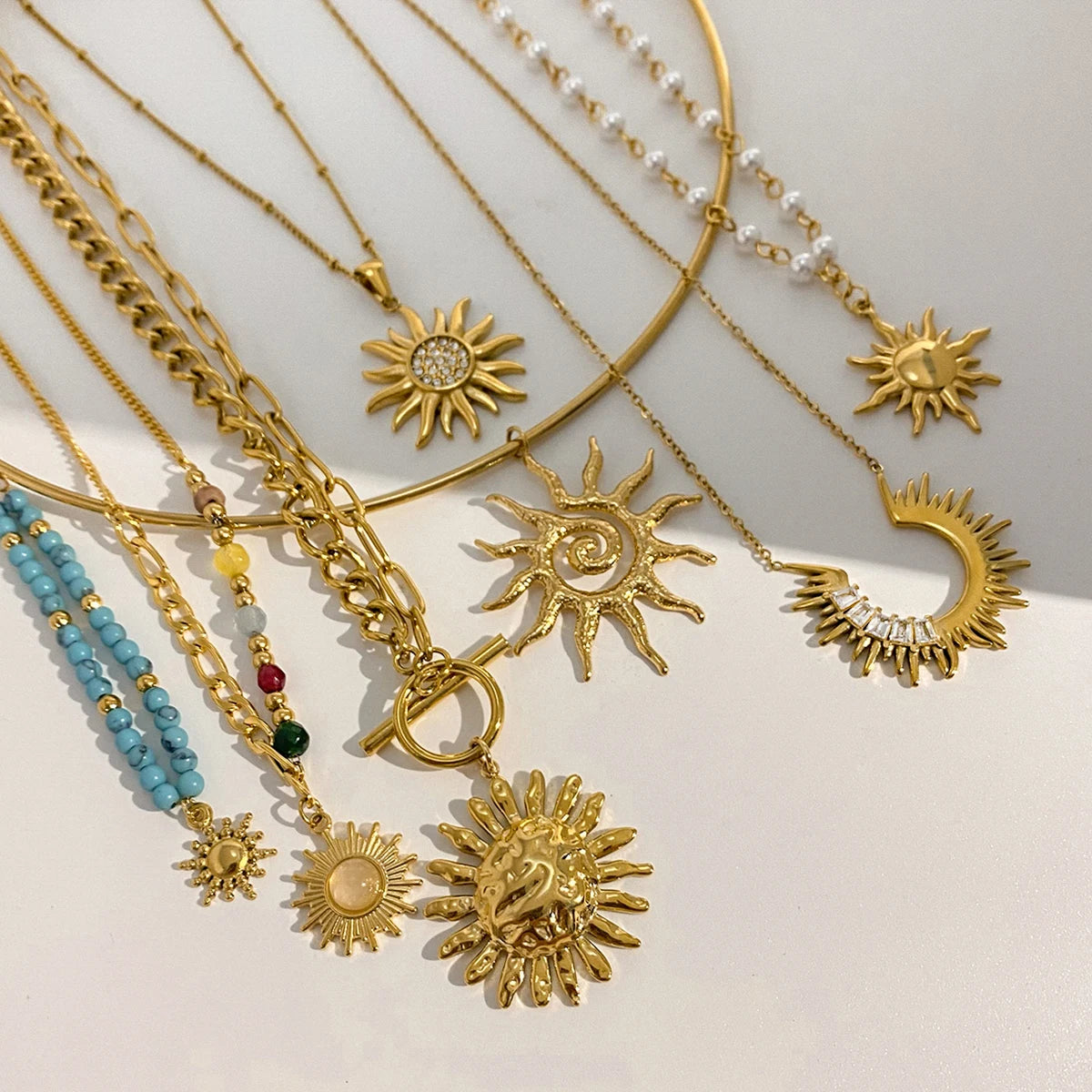 Dainty Sunburst Necklace Sunshine
