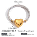 Kika Simple Classic Stainless Steel Heart Ring Love Flip Stacked