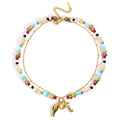 Kika Delicate Seahorse Drip Oil Fish Pendant Double-Layer Necklace