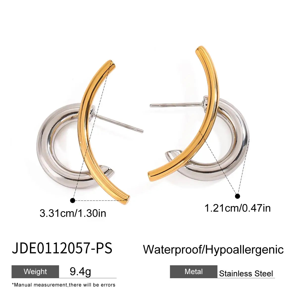 Kika Minimalist 18K Gold Color Stainless Steel Line Earrings