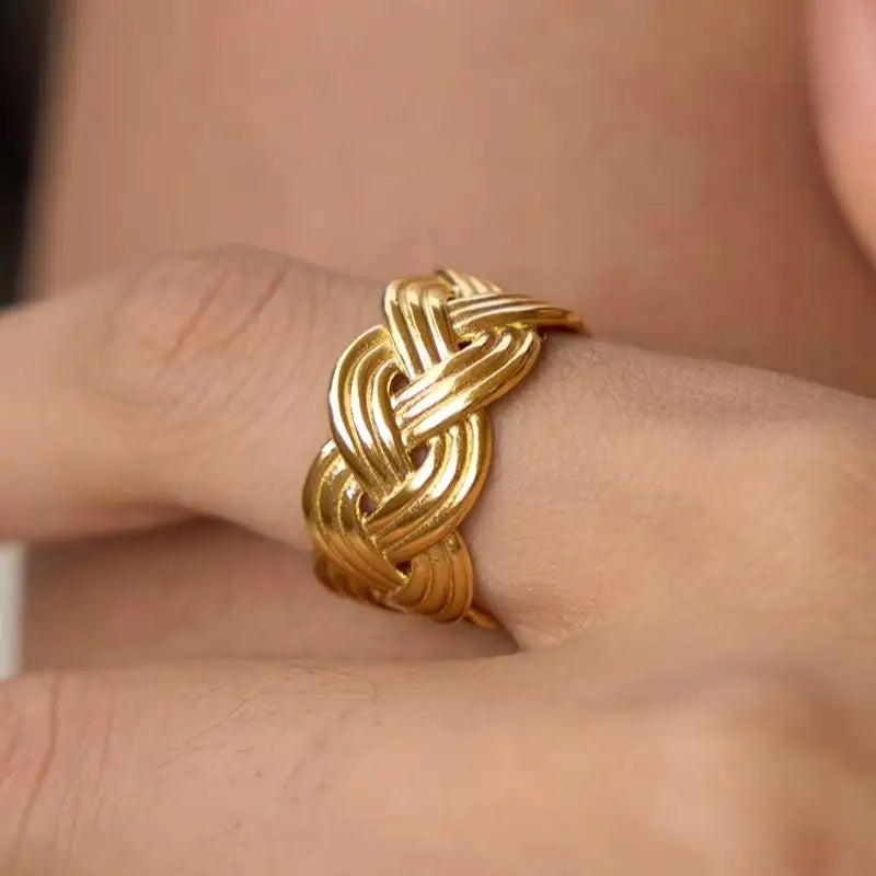 KIKA Classic Twisted Open Rings  PVD Plated Stainless Steel 316L