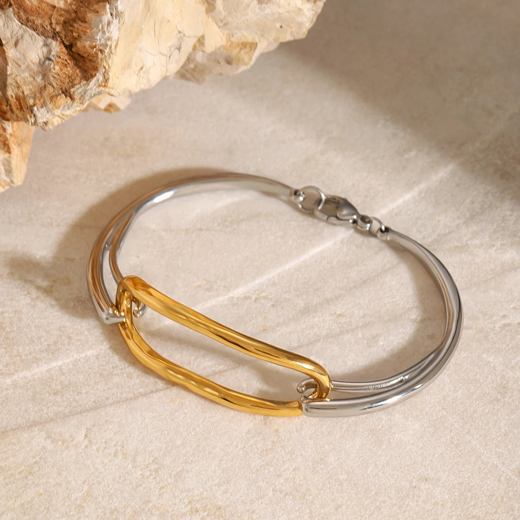 KIKA Fashion Personalized Two Tone Bracelet
