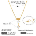 KIKA  Slideable Detachable Zircon Pendant Necklace  18K Gold PVD Plated Stainless Steel 316L