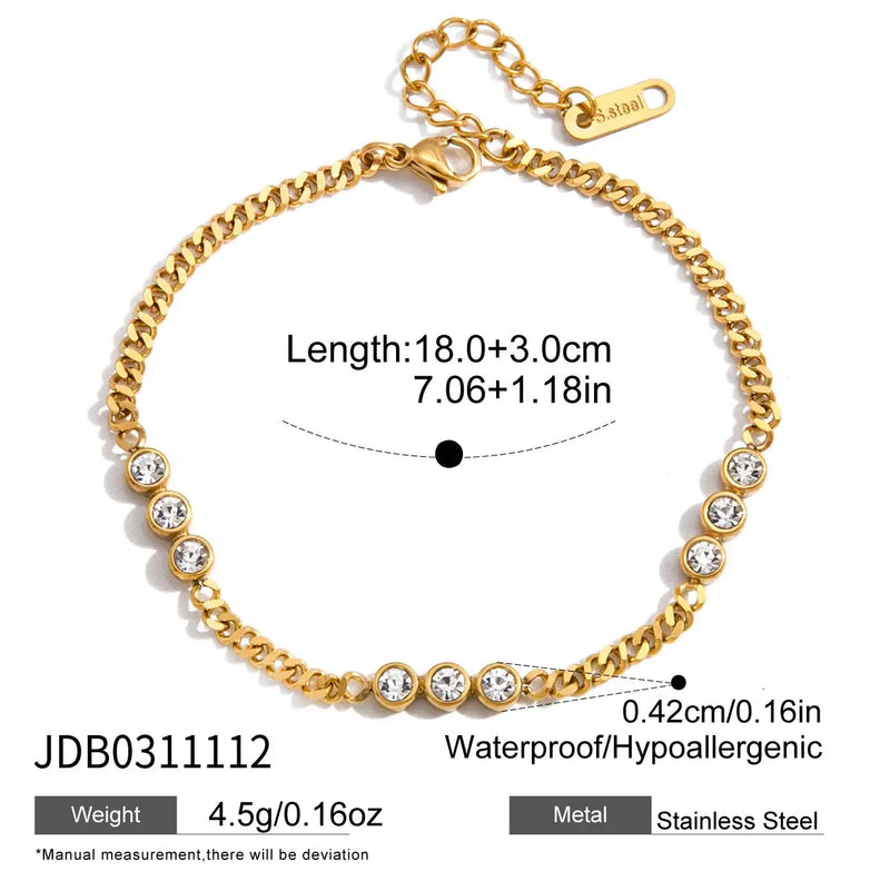 Delicate Bling Geometry Zirconia Shiny Bracelets