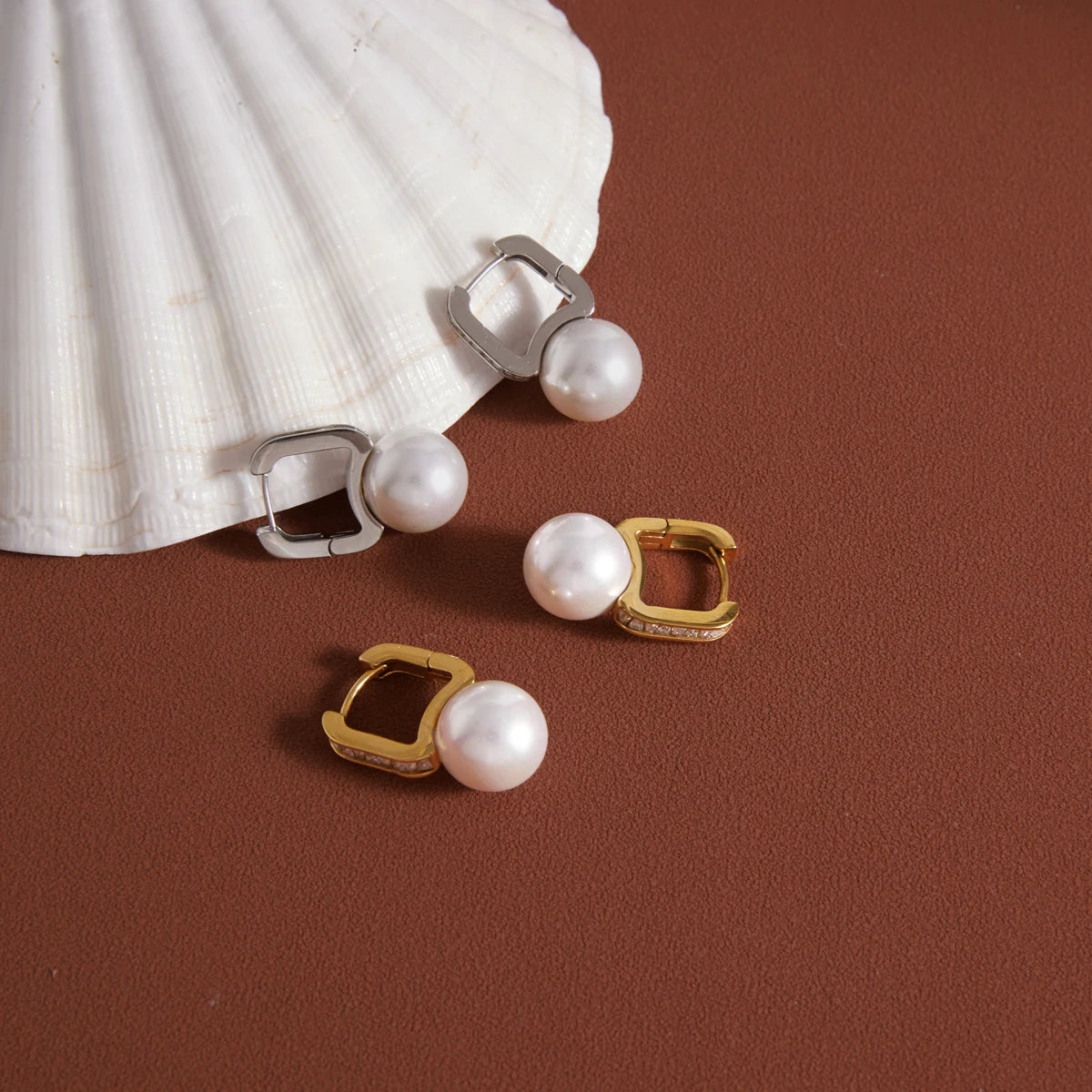 Kika Elegant Imitation Pearl Crystal Earrings