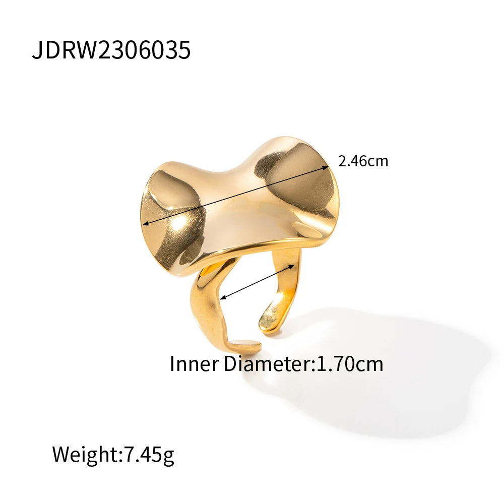 KIKA Minimalist Circular Folded Ring PVD Plated Stainless Steel 316L