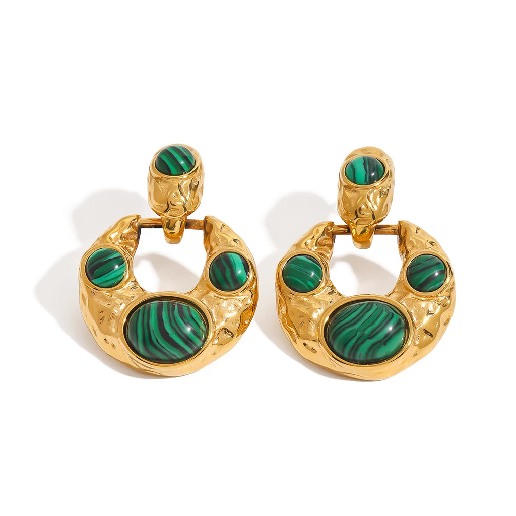 Retro Geometric Elliptical Earrings