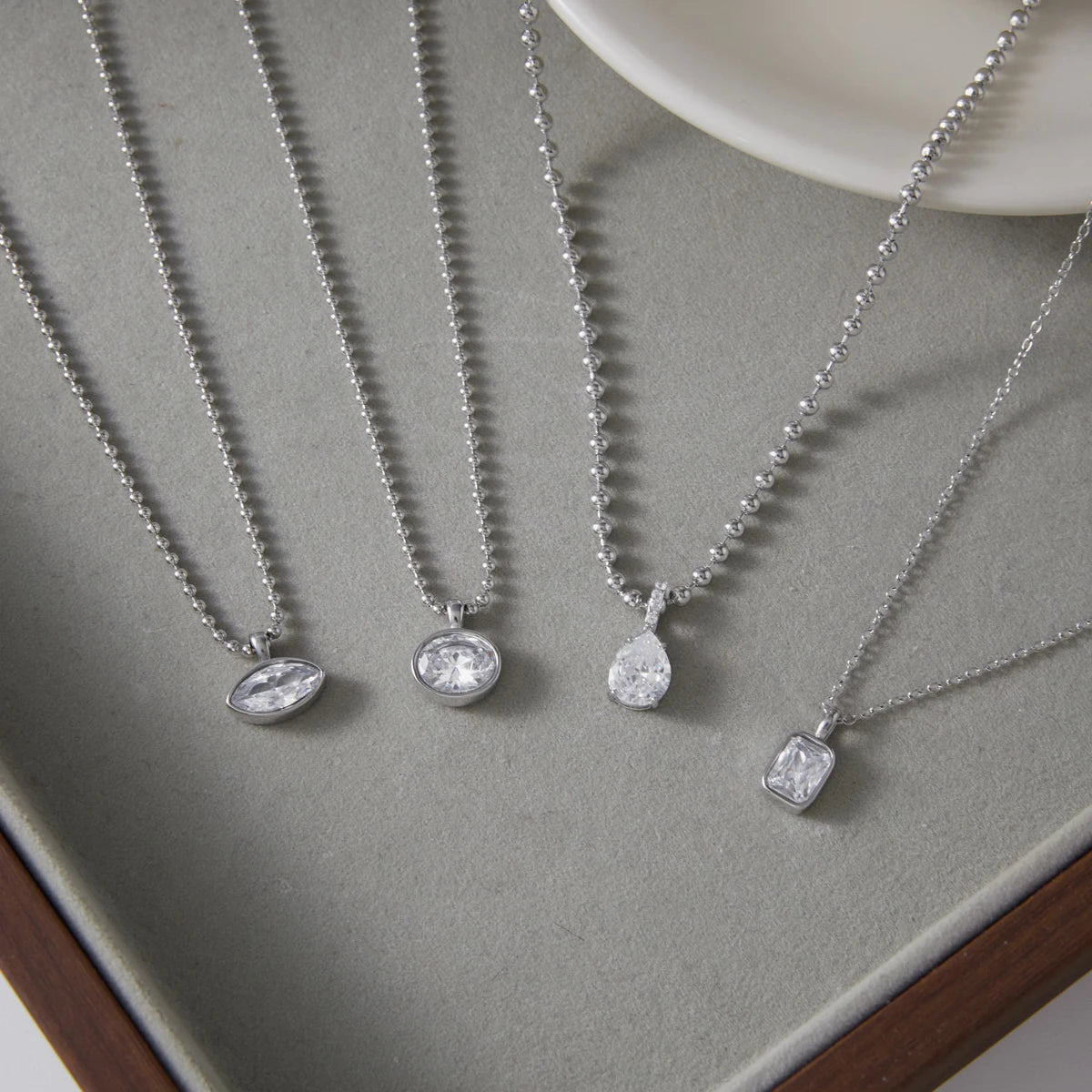 Kika Classic Geometric Zircon Pendant Necklace