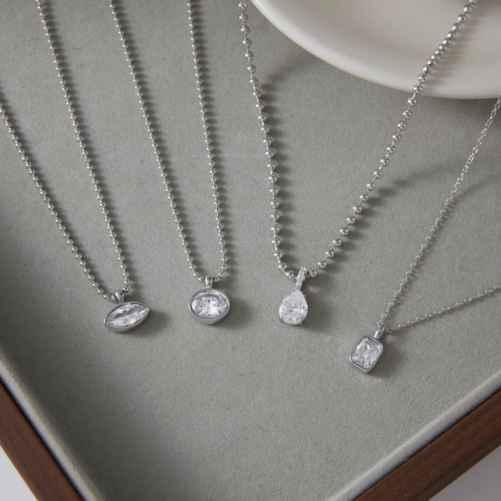 Kika Classic Geometric Zircon Pendant Necklace