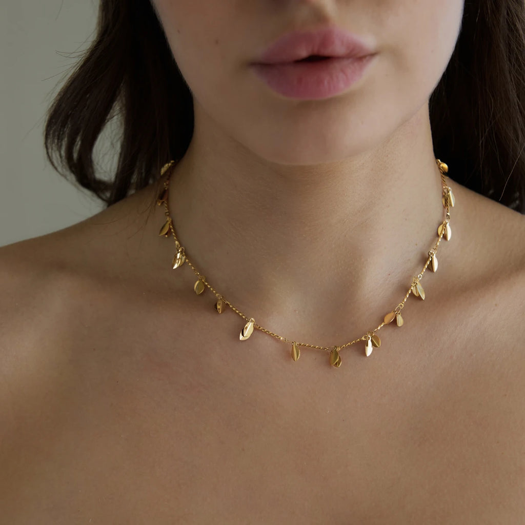 KIKA Classic Leaf Pendant Necklace For Women Waterproof 18K Gold PVD Plated Stainless Steel Neckace Fashion Jewelry Gift