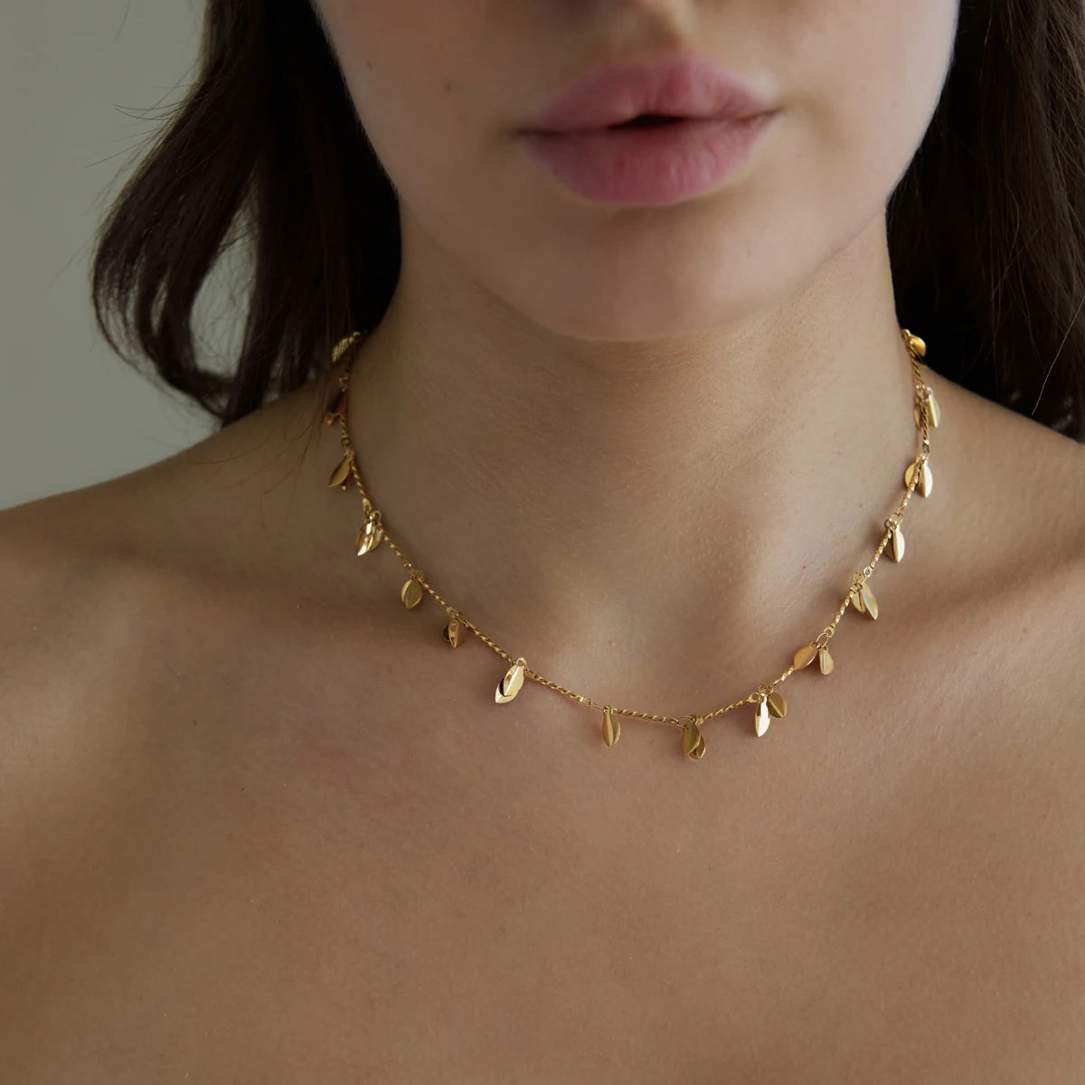 KIKA Classic Leaf Pendant Necklace For Women Waterproof 18K Gold PVD Plated Stainless Steel Neckace Fashion Jewelry Gift