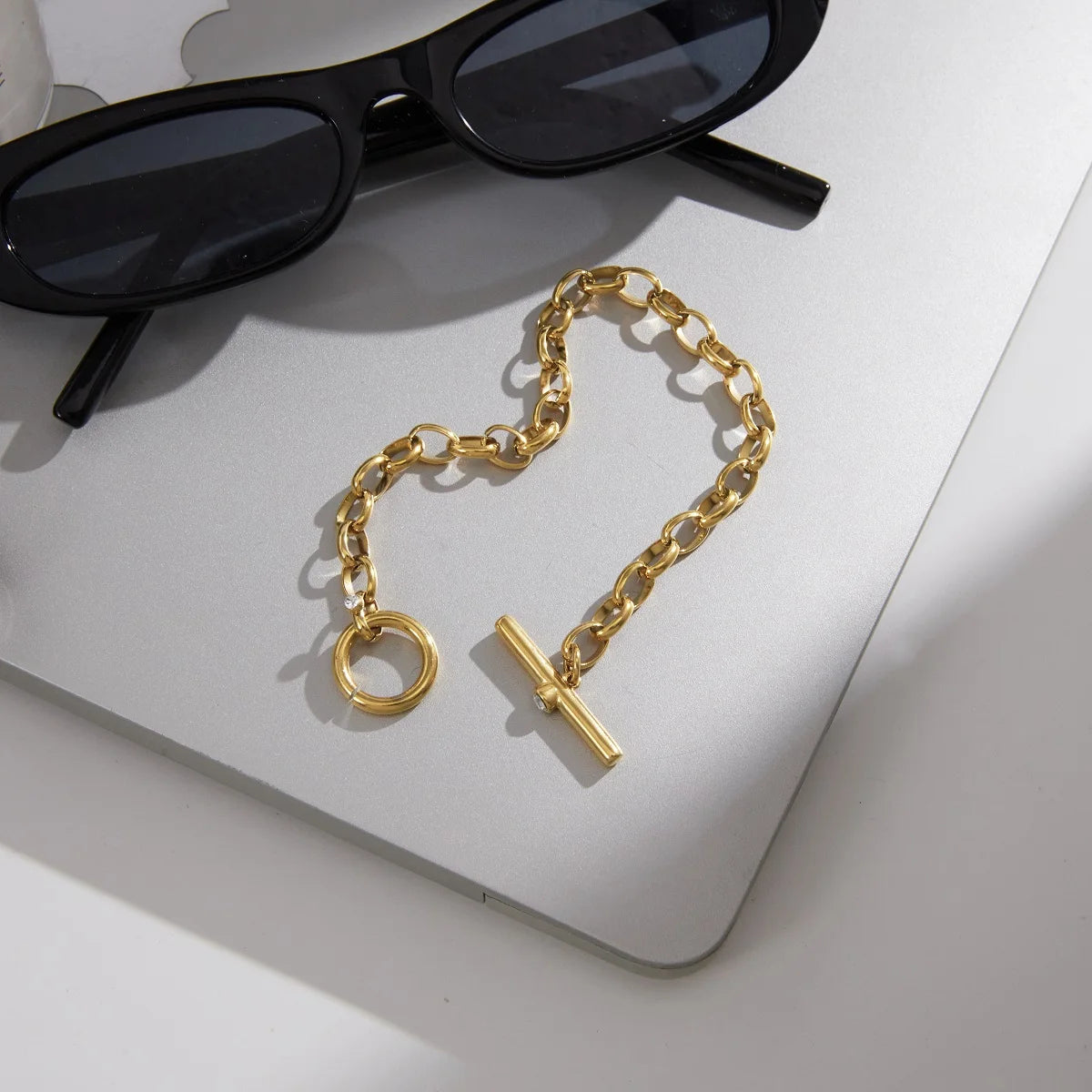 KIKA Classic Glossy T-Bar OT Buckle Bracelet PVD Plated Stainless Steel 316L