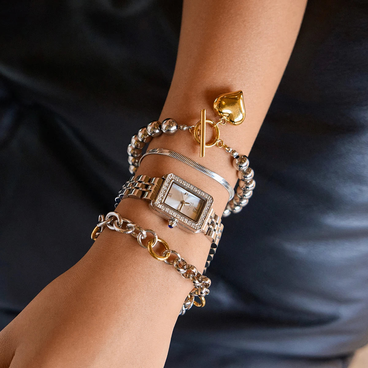 KIKA Stainless Steel 316L PVD Plated Snake Chain Bracelet