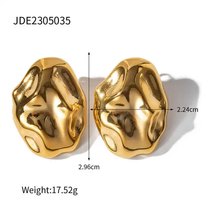 Irregular Square Hammer Heart Earrings