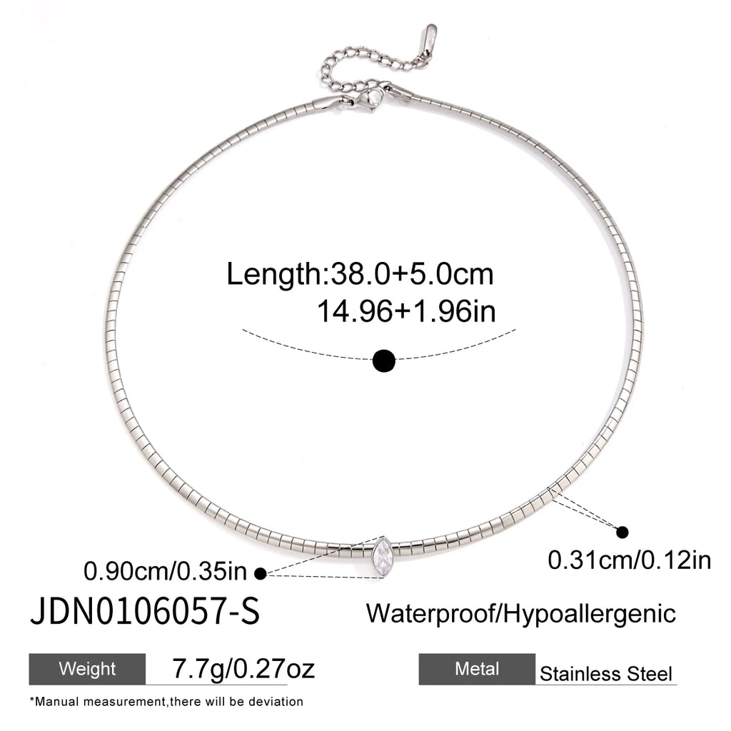 KIKA Classic Geometric Zircon Pendant Necklace For Women 18K Gold PVD Plated Stainless Steel Necklace Fashion Jewelry Gift