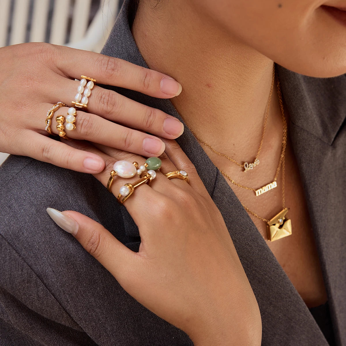 Kika Minimalist Letter Envelope Necklace