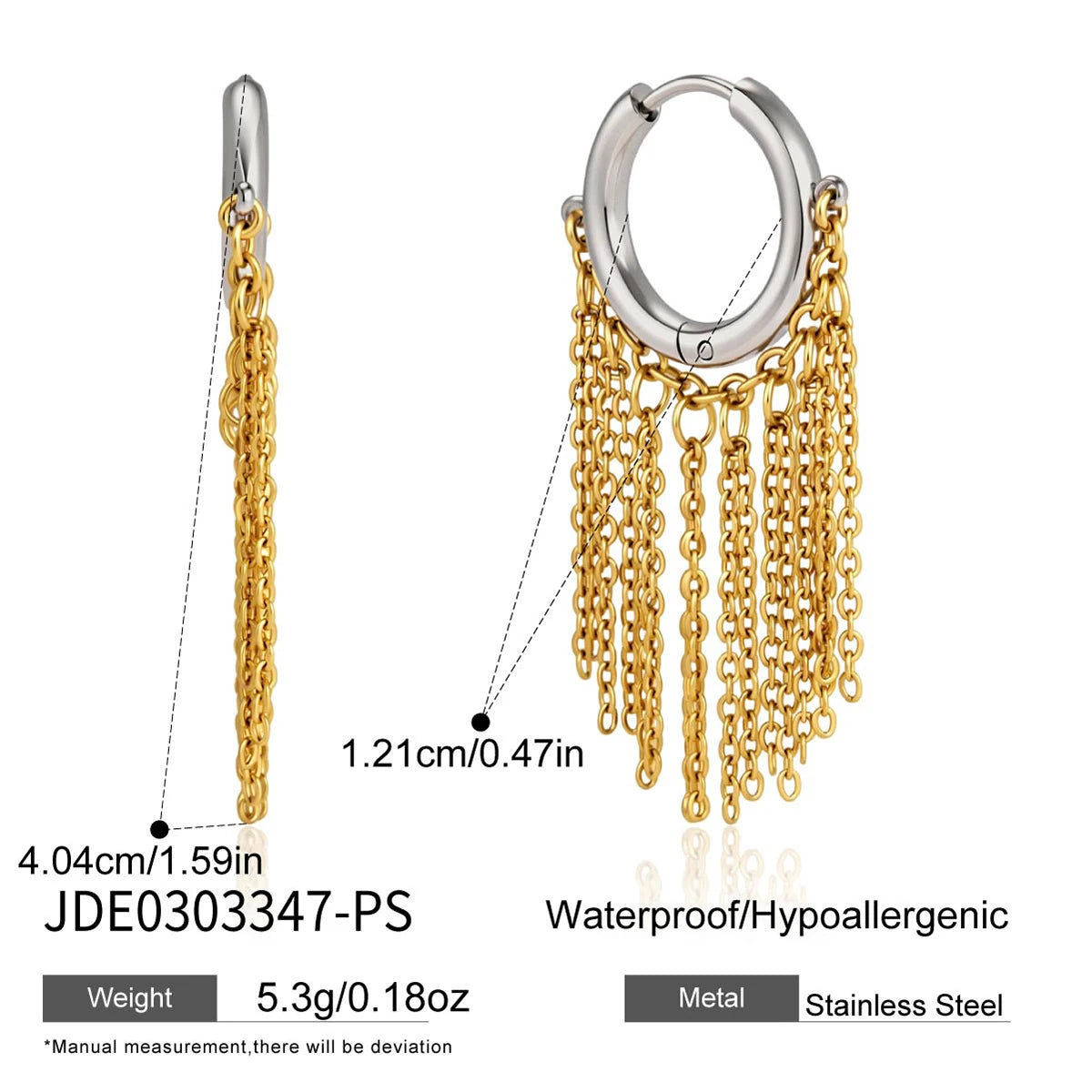 KIKA Classic Short Chains Tassel Earrings PVD Plated Stainless Steel 316L