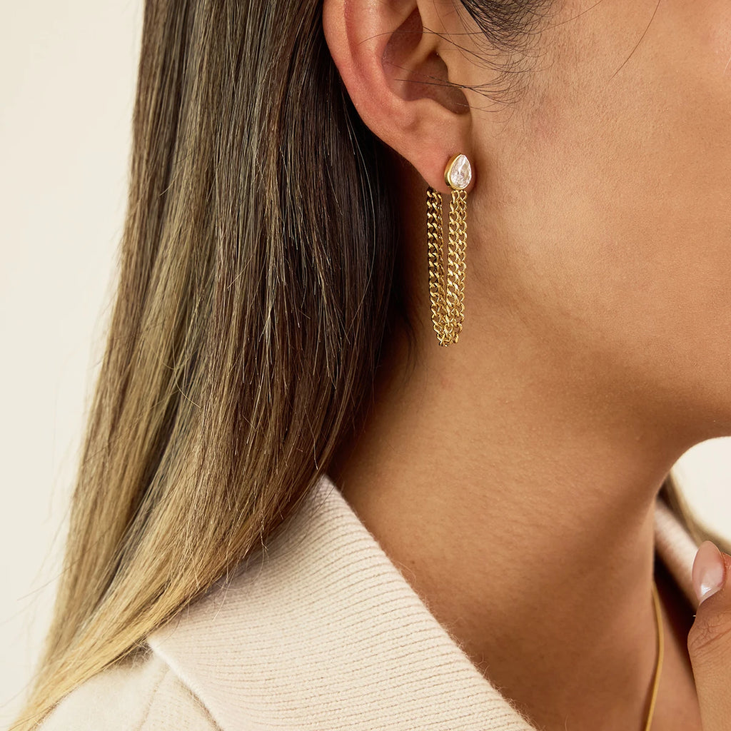 KIKA Classic Imitation Pearls Earrings  PVD Gold Plated Stainless Steel 316L