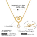 KIKA Twisted Heart Round Zircon Pendant Necklace For Women Minimalist 18K Gold Plated Stainless Steel Necklace Fashion Jewelry