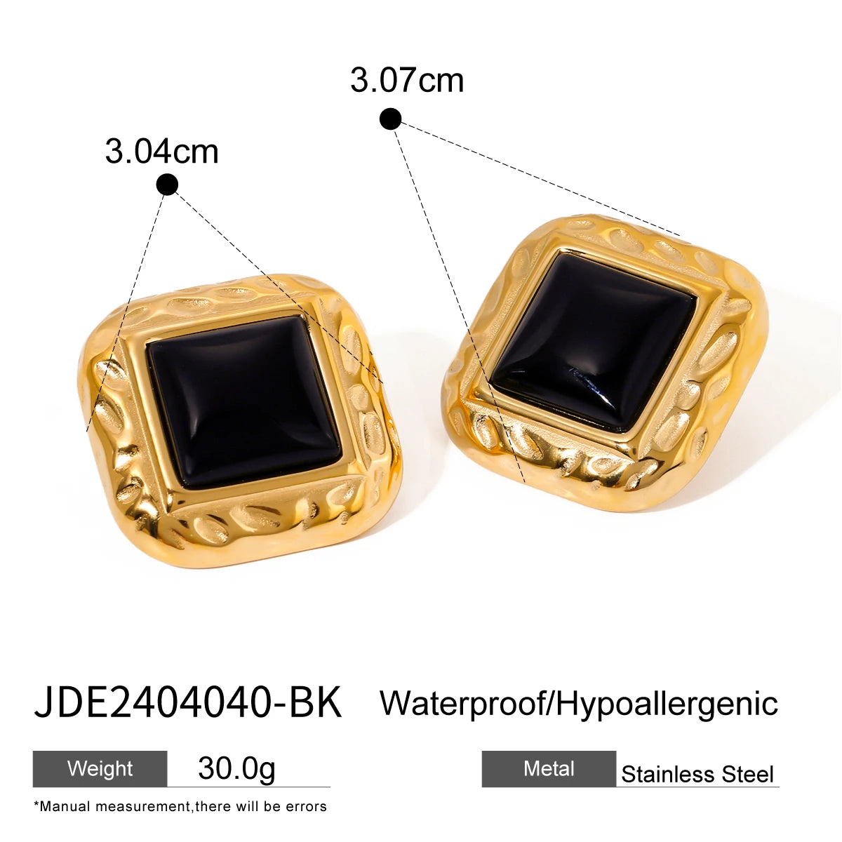 Retro Agate Geometric Ear studs Stainless Steel