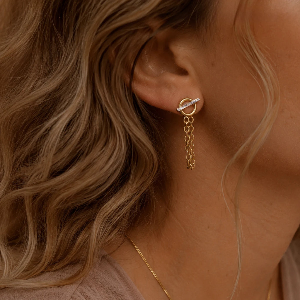 Kika Classic Chains Tassel Earrings 18K Gold PVD Plated Stainless Steel 316L