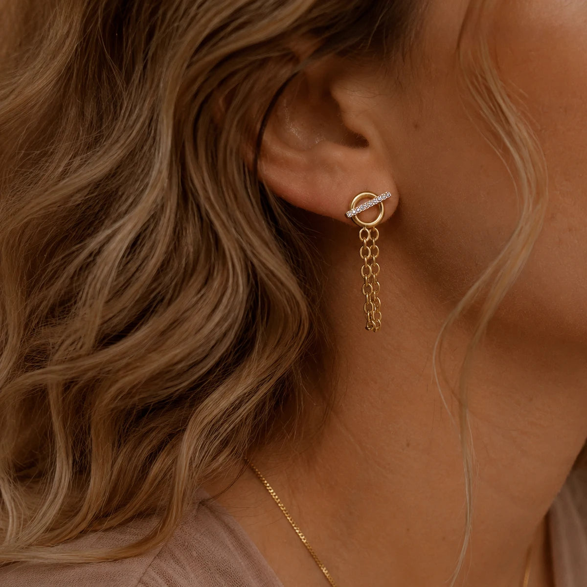 Kika Classic Chains Tassel Earrings 18K Gold PVD Plated Stainless Steel 316L