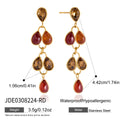 KIKA Water Drop Crystal Natural Stone Earrings For Women Minimalist 18K Gold Plated Stainless Steel Earrings Fashion Jewelry