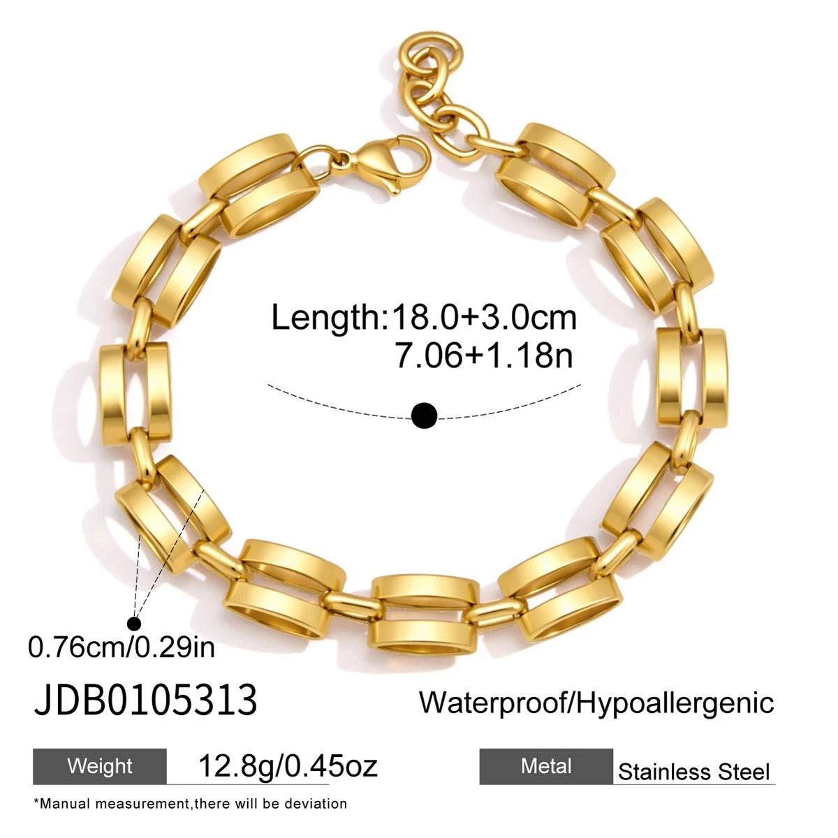 KIKA Classic Chain Bracelet  PVD Plated Stainless Steel 316L