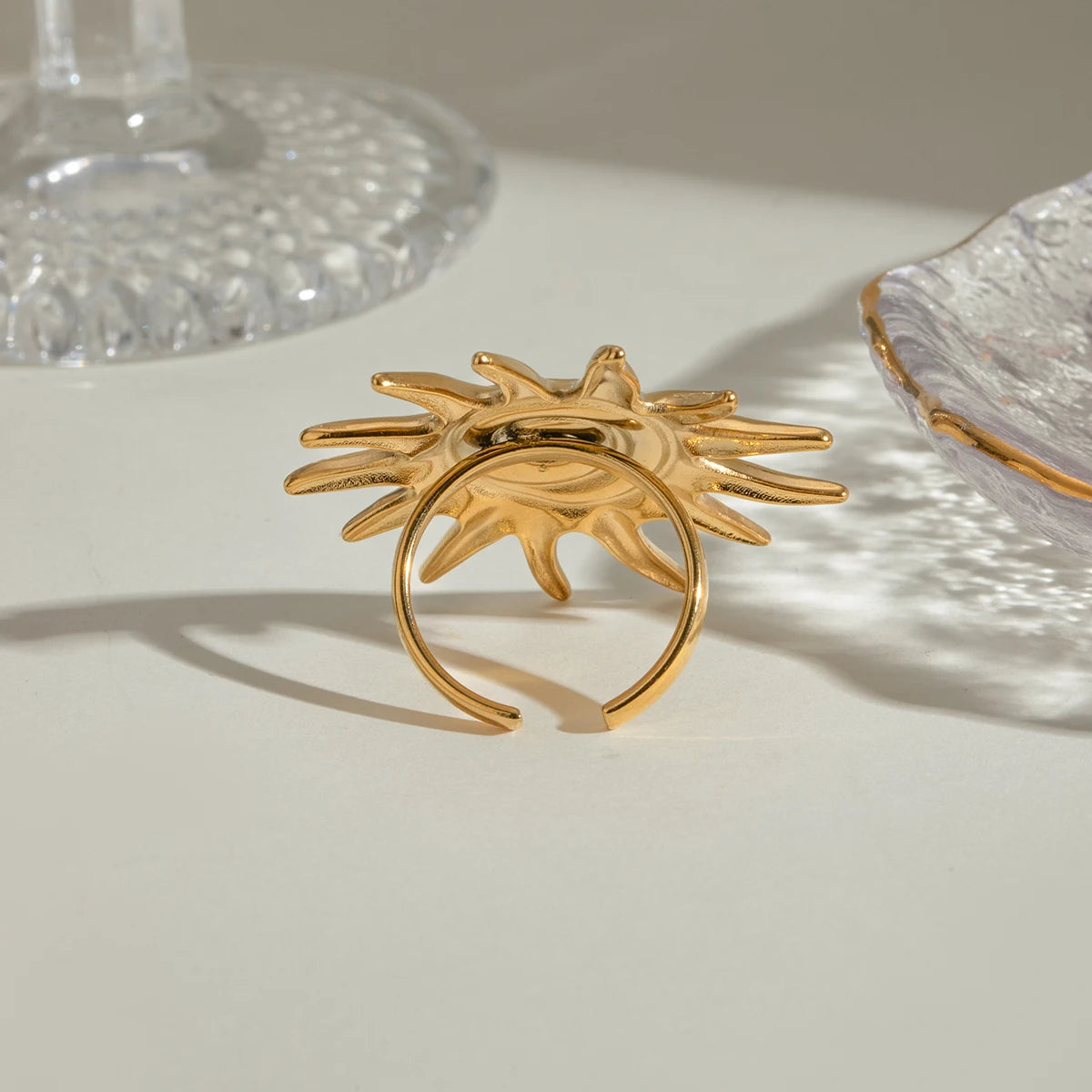 KIKa Ocean Wind Spiral Ring pvd Plated Stainless Steel 316l