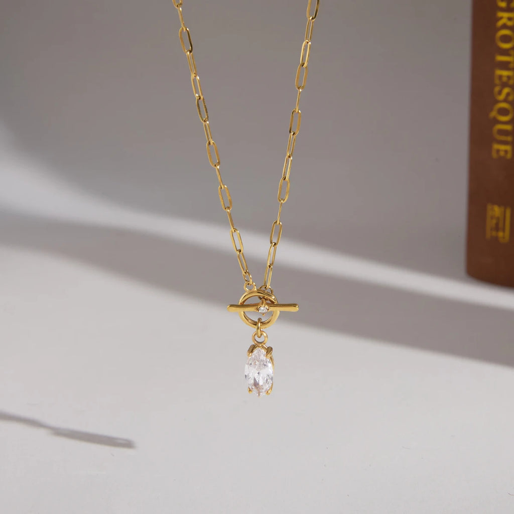Kika Classic Horse Eye Shape Zircon Pendant Necklace