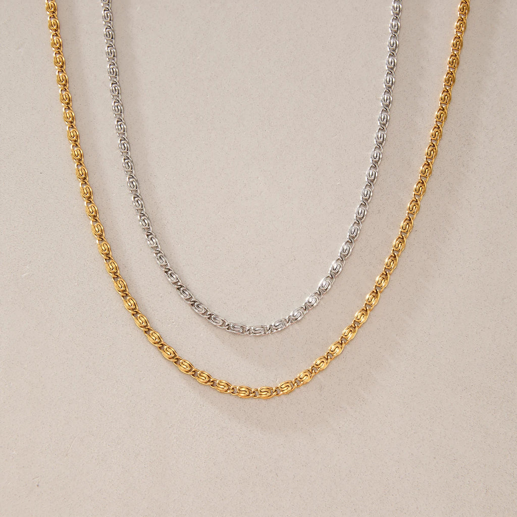 KIKA Classic Chain Necklace For Women Minimalist 18K Gold PVD Plated Stainless Steel Necklace Waterproof Fashion Jewelry Gift