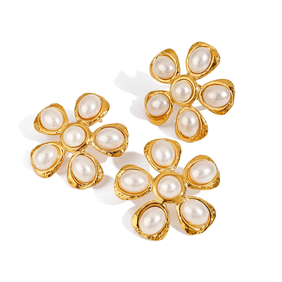 KIKA Fashion Pearl Flower Ring Stainless Steel 316L