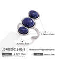 KIKA Vintage Tiger Eye Lapis Lazuli Stone Open Rings For Women 18K Gold PVD Plated Stainless Steel Rings Fashion Jewelry Gift