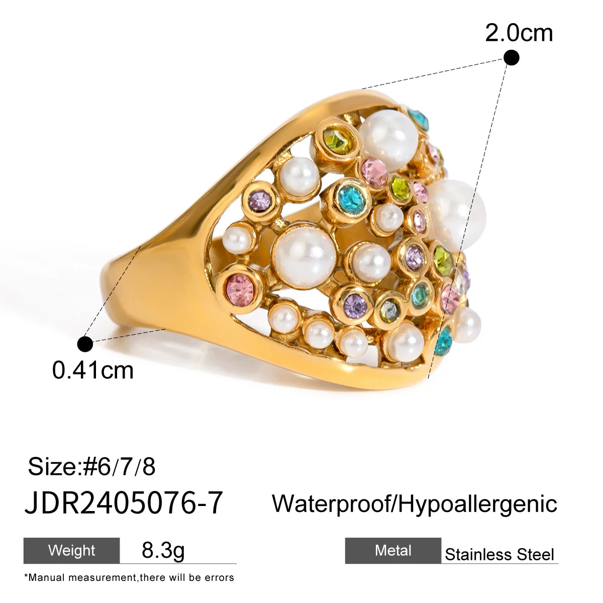 Kika Filled Heart Shaped Ring