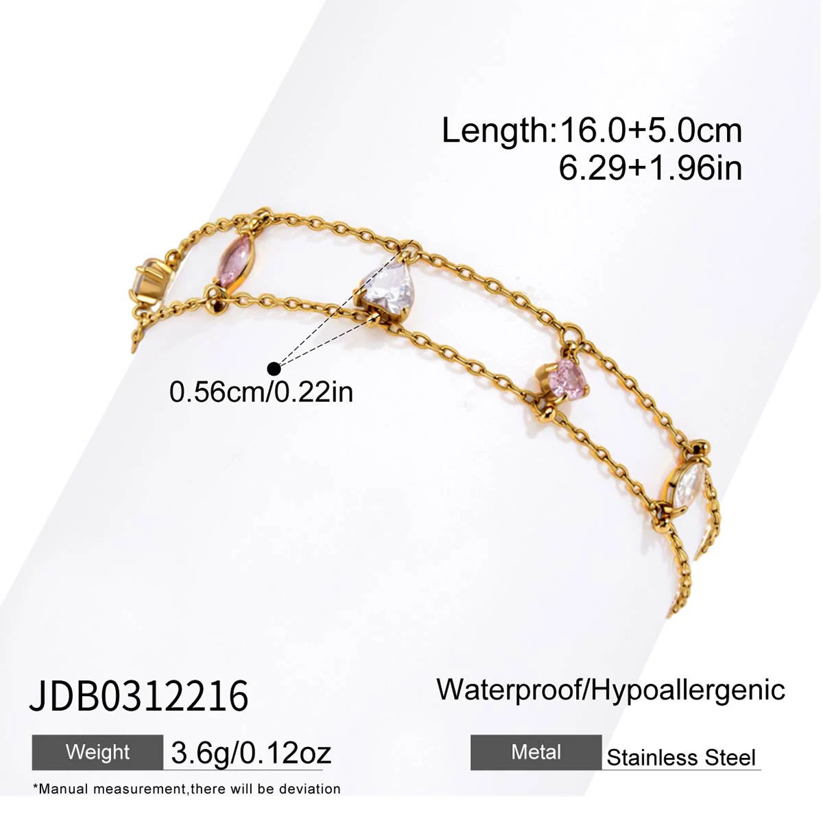 Kika Delicate Double Layered Zircon Bracelet