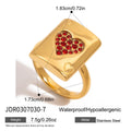 Heart Shaped Red Zircon Poker Ring