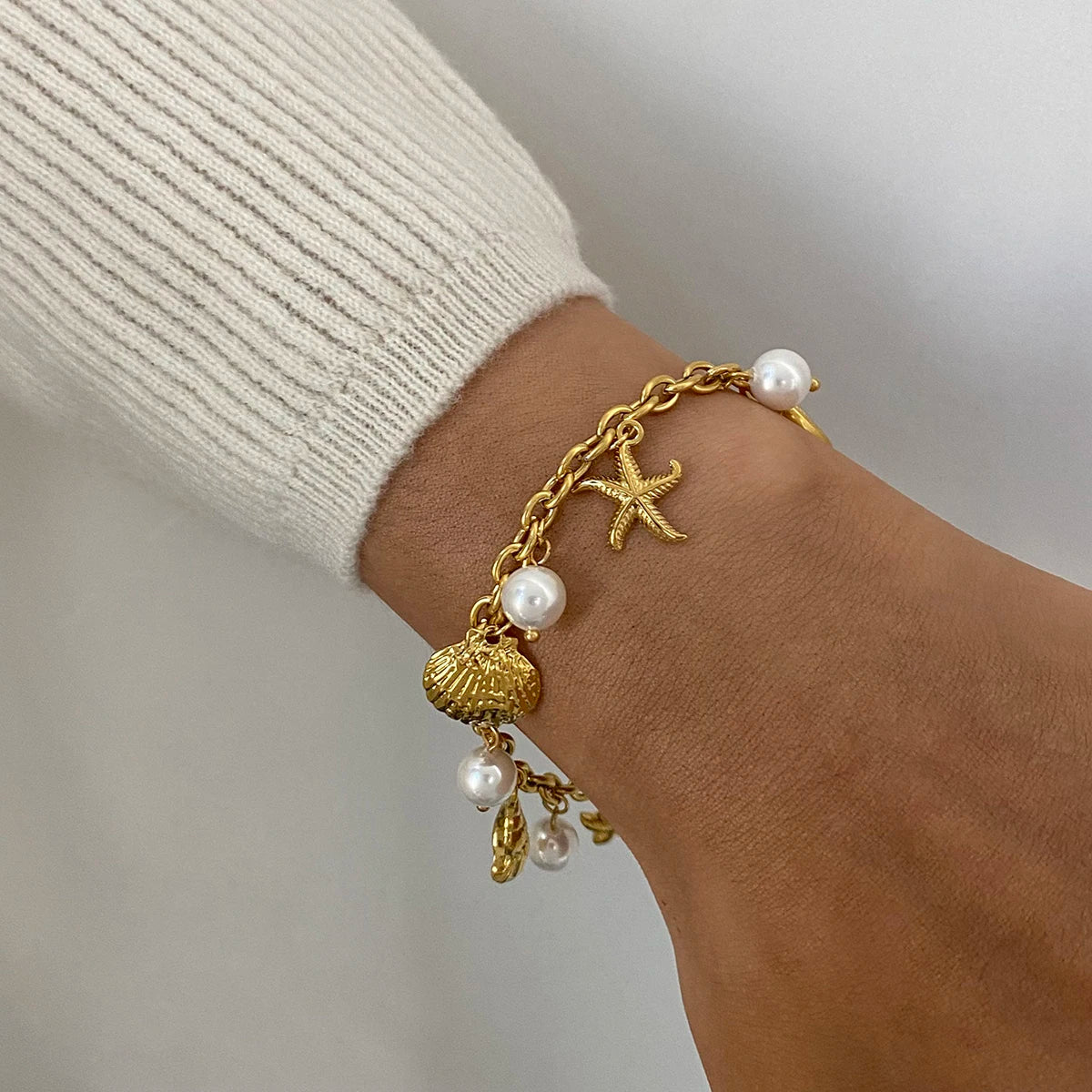 Vacation Beach Starfish Conch Bracelet