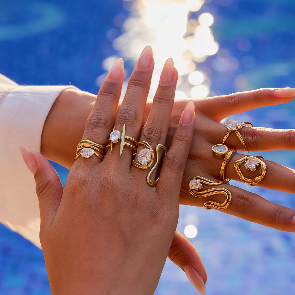 Kika Minimalist Geometric Stackable Ringsw Rings