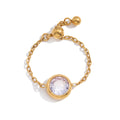 Geometric Colored Zircon Ring With Draw-Out Adjustable Design