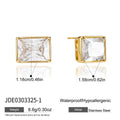 KIKA Classic Heart Geometric Zircon Stud Earrings For Women  PVD Plated Stainless Steel 316L Earrings