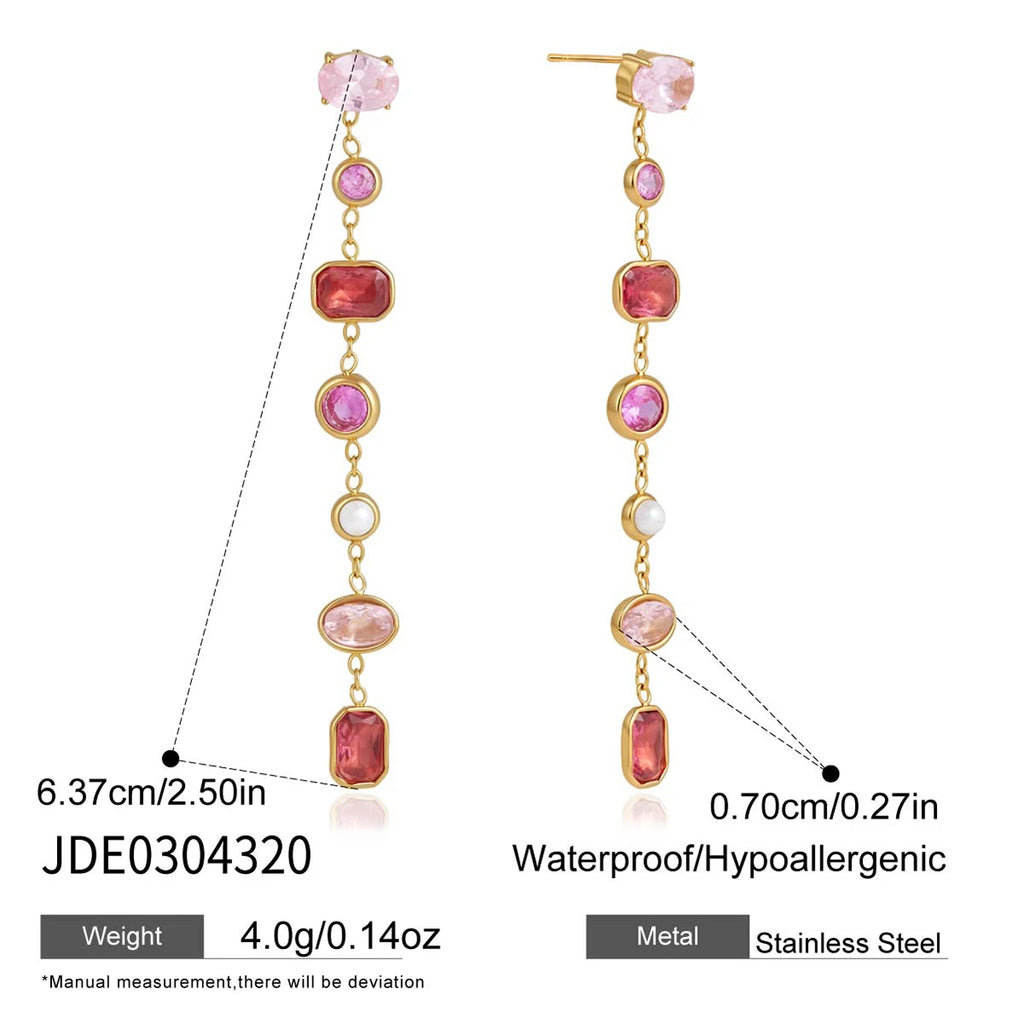 Kika Delicate Multicolor Geometric Zircon Drop Earrings