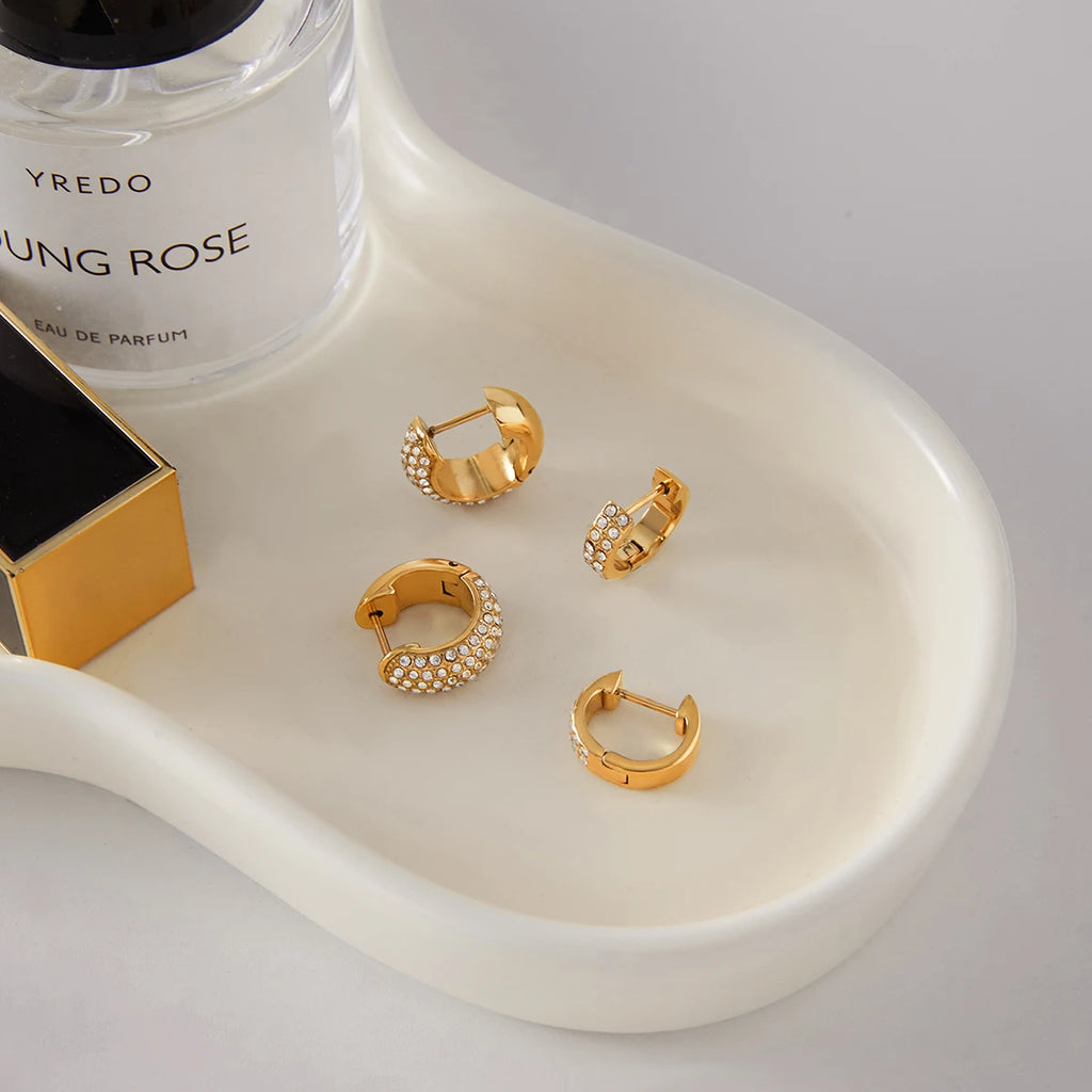Kika U-shaped Earring With White Rhinestones Earrings