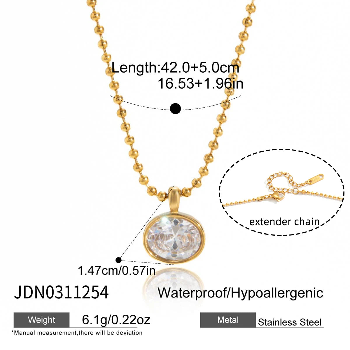 Kika Classic Geometric Zircon Pendant Necklace