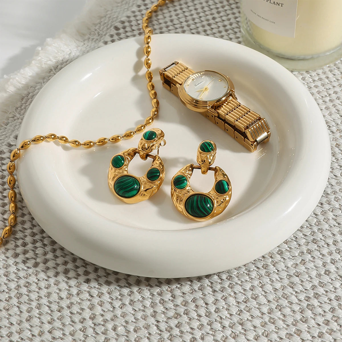 Retro Geometric Elliptical Earrings