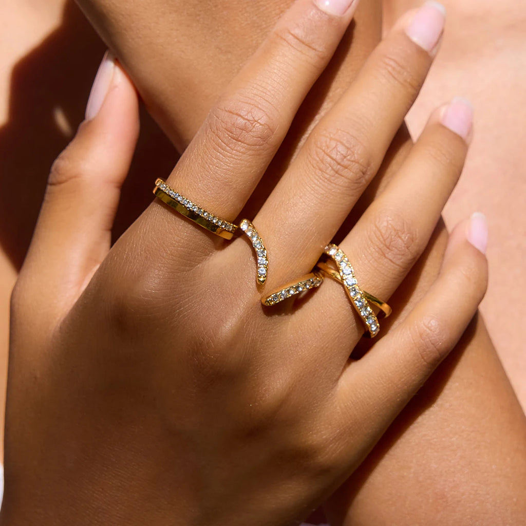 Kika Plain Ring Rhinestone Ring