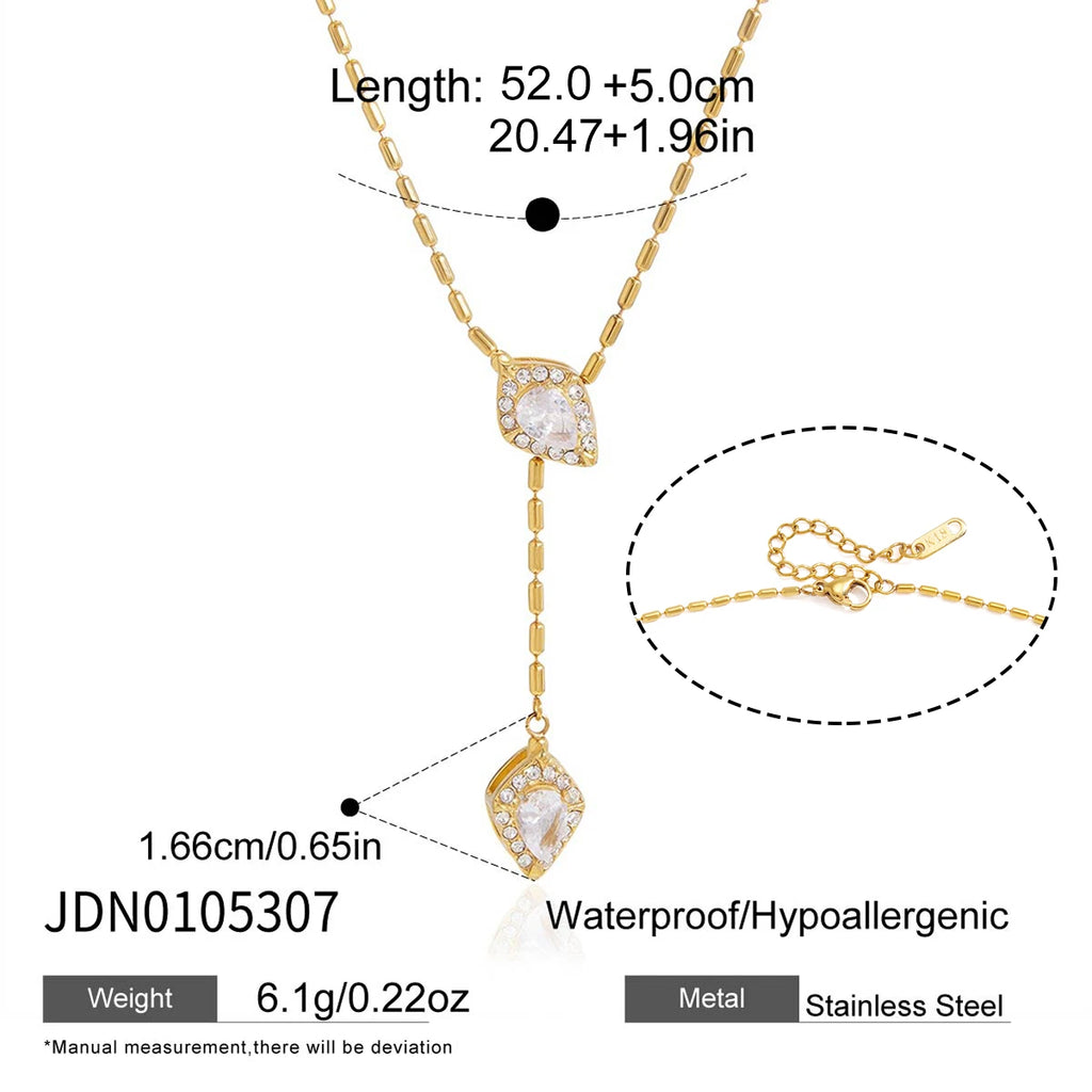 Kika  Classic Snake Shape Adjustable Chain Necklace Gold PVD Plated Stainless Steel Necklace 316L