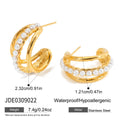 KIKA Stainless Steel 316L 18K Gold Color PVD  Plated White Zircon Earrings